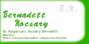 bernadett mocsary business card