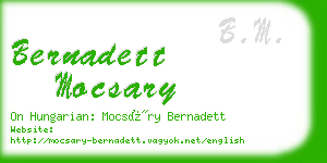 bernadett mocsary business card